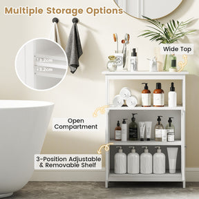 Bathroom Storage Cabinet Floor Storage Organizer w/ 2 Doors Modern Storage Unit