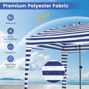 1.8 X 1.8M Foldable Beach Cabana Tent with Carrying Bag and Detachable Sidewall