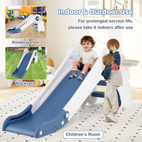 3 in 1 Toddler Slide Baby Slide Climber Playset with Basketball Hoop and Basketball
