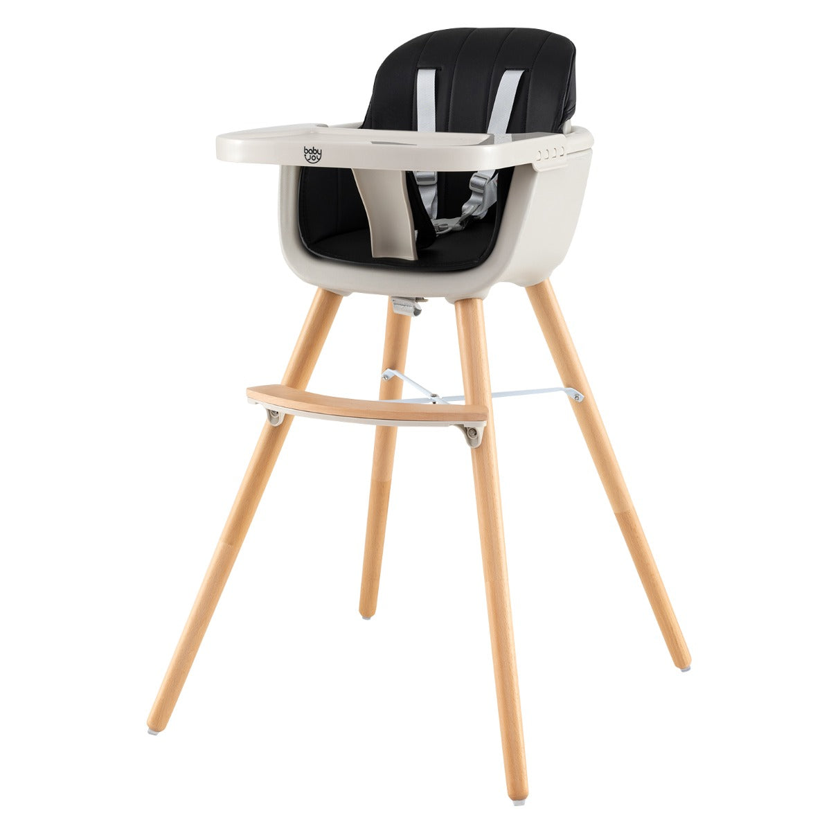 3 in 1 Wooden Convertible Baby High Chair with Removable Tray