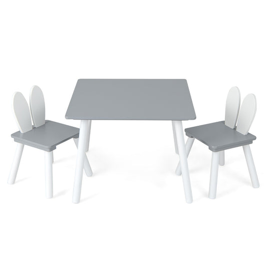3 Pieces Kids Table and 2 Chairs Set for Arts, Crafts, Snack Time
