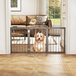 3-Panel Dog Gate 76cm Wooden Pet Fence