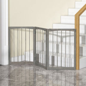 3-Panel Dog Gate 76cm Wooden Pet Fence