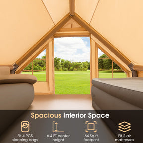 4-6 People Inflatable Camping Tent Outdoor Portable Glamping Tent Blow Up Cabin House with Carrying Bag and Pump for Camping