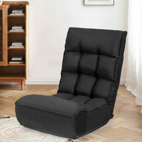 4-Position Adjustable Floor Chair Folding Lazy Sofa for Living Room and Bedroom