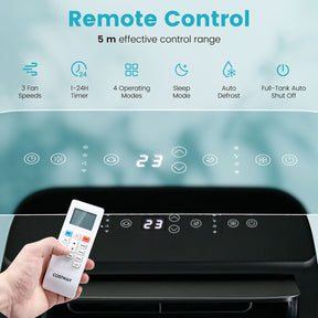 4-in-1 Portable Air Conditioner 12000 BTU AC with Multi-Speed Fan and 24H Timer