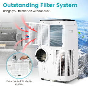 4-in-1 Portable Air Conditioner 12000 BTU AC with Multi-Speed Fan and 24H Timer