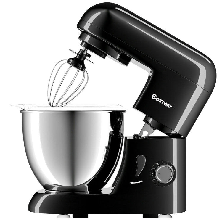 4.3 Qt 550 W Tilt-Head Stainless Steel Bowl Electric Food Stand Mixer with 6-speed Settings