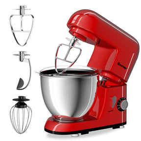 4.3 Qt 550 W Tilt-Head Stainless Steel Bowl Electric Food Stand Mixer with 6-speed Settings