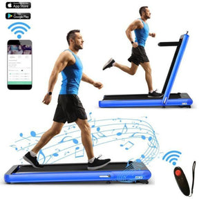4.75HP 2-In-1 Folding Walking Pad Treadmill with APP Remote Control and LED Touch Screen