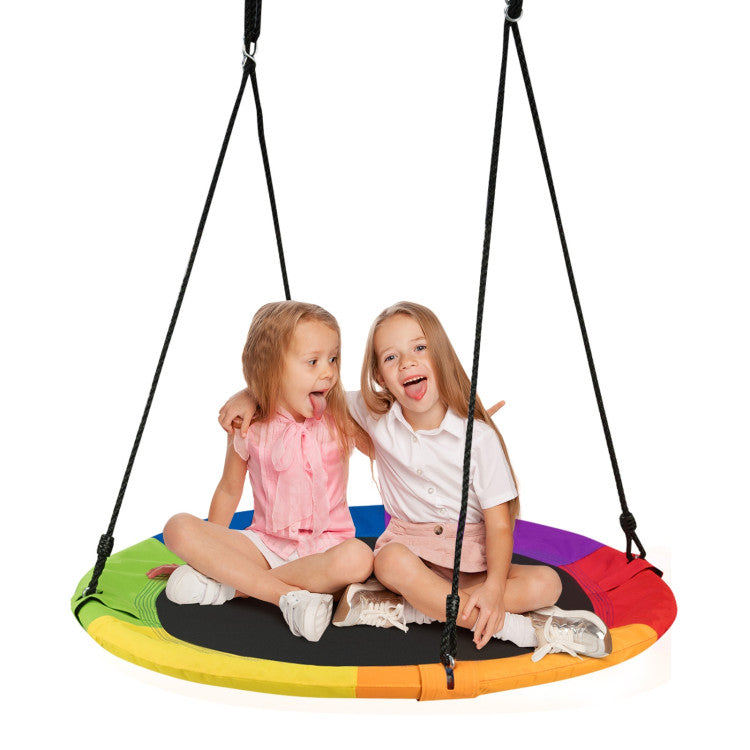 40-Inch Adjustable Height Flying Saucer Tree Kids Swing Outdoor Play Set