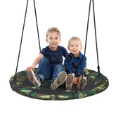40 Inch Flying Saucer Tree Kids Swing Outdoor Play Set with Adjustable Ropes