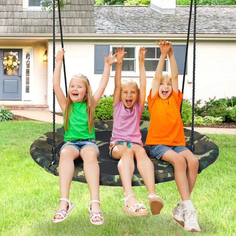 40 Inch Flying Saucer Tree Kids Swing Outdoor Play Set with Adjustable Ropes