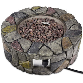 40,000 BTU Stone Gas Fire Stove Pit for Outdoor Patio Garden Backyard with  PVC Cover