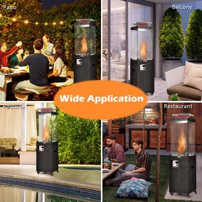 41000 BTU Outdoor Propane Gas Heater with Waterproof Cover and Lockable Wheels