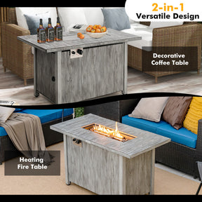 43 Inch 50,000 BTU Propane Fire Pit Table with Removable Lid