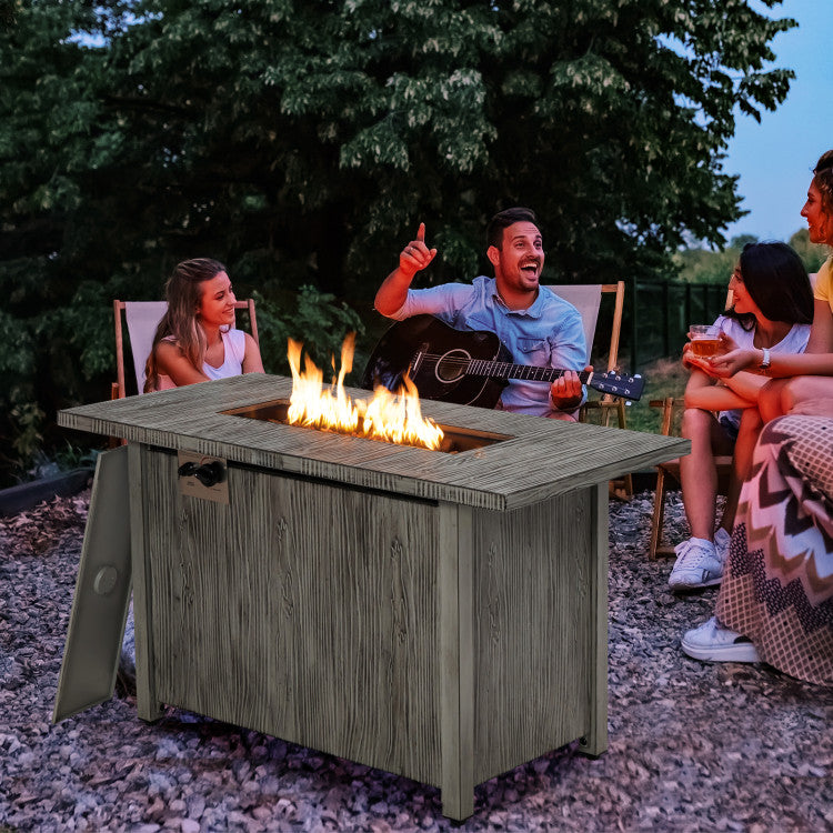 43 Inch 50,000 BTU Propane Fire Pit Table with Removable Lid