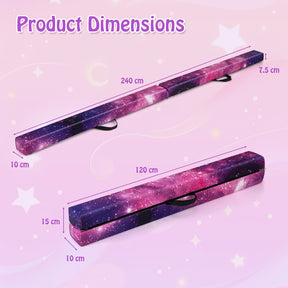 8 FT Folding Balance Beam, Extra Firm Floor Gymnastics Equipment for Professional Home Training