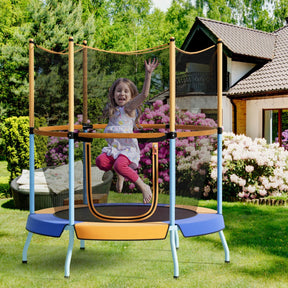 48 Inch Trampoline for Kids with Safety Enclosure Net and Curved Metal Legs