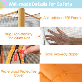 48 Inch Trampoline for Kids with Safety Enclosure Net and Curved Metal Legs