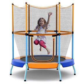 48 Inch Trampoline for Kids with Safety Enclosure Net and Curved Metal Legs
