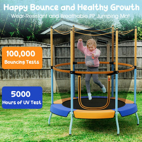48 Inch Trampoline for Kids with Safety Enclosure Net and Curved Metal Legs