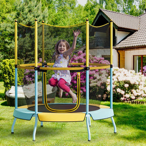 48 Inch Trampoline for Kids with Safety Enclosure Net and Curved Metal Legs