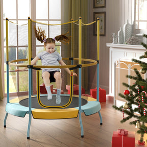 48 Inch Trampoline for Kids with Safety Enclosure Net and Curved Metal Legs