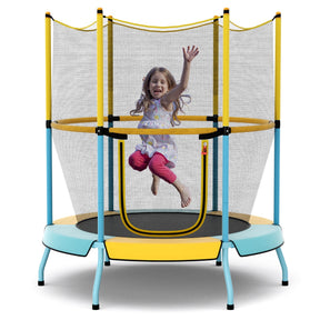 48 Inch Trampoline for Kids with Safety Enclosure Net and Curved Metal Legs