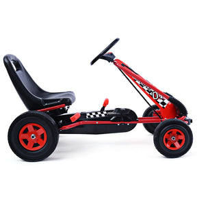 4 Wheels Kids Pedal Go Kart Powered Ride On Toys Racer with Handbrake