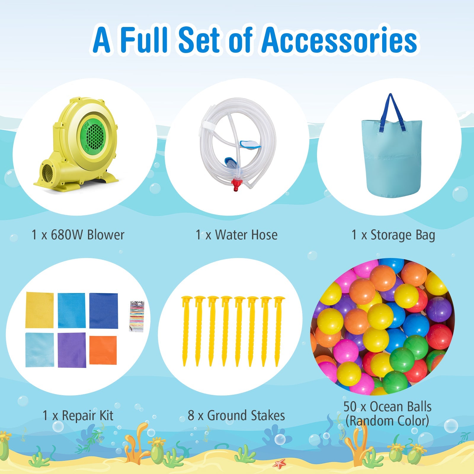 Ocean Inflatable Castle, Inflatable Bounce House, Inflatable Water Slide Park