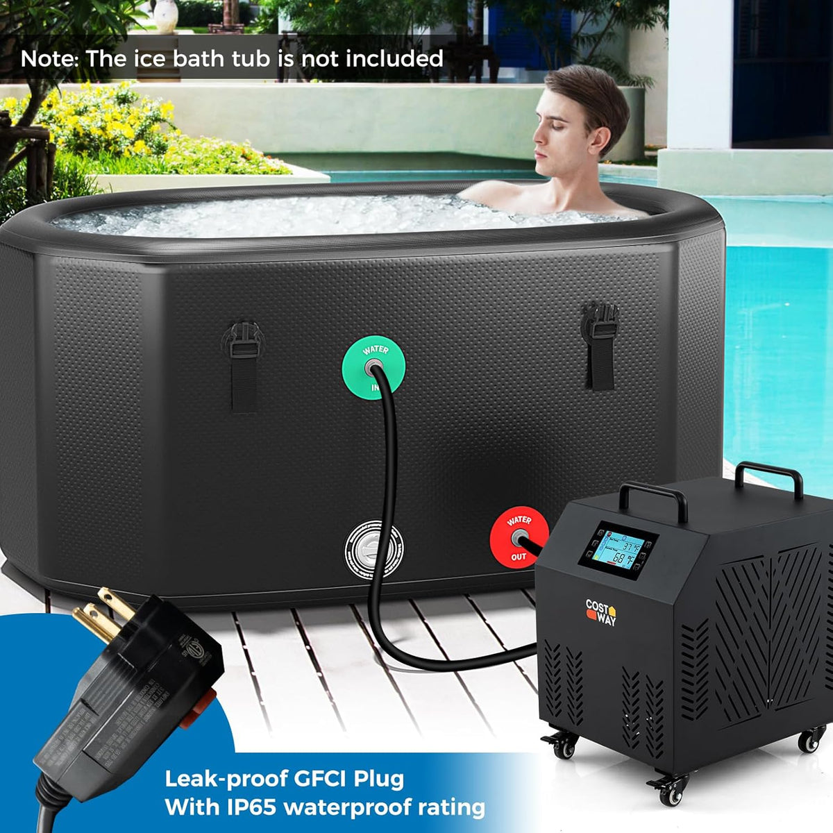 4/5 HP Ice Bath Water Chiller Cold Plunge Tub Chiller with WiFi Control, 2 Filters, Adjust Temperatures, Timers, Insulated Covers