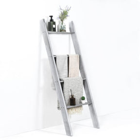 4-Tier Wooden Wall Leaning Ladder Shelf
