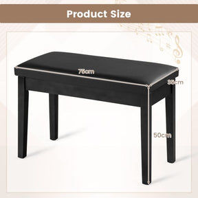 PU Leather 2-in-1 Duet Piano Bench with Music Storage and Padded Cushion