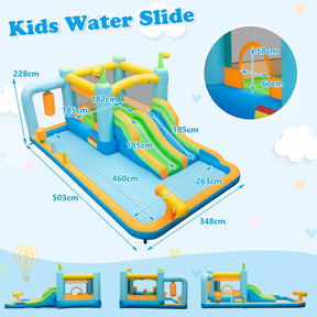Inflatable Bounce House with Dual Slides for Kids Aged 3-10 Years (with Blower)