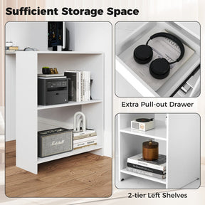 L-Shaped Computer Desk w/ Storage Compact Corner Executive Desk Writing Desk