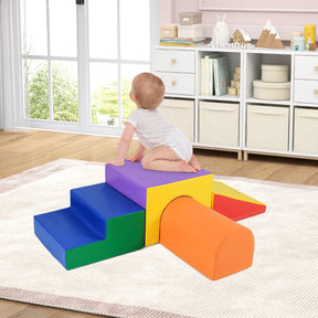 4-Piece Climb and Crawl Foam Block Play Set for Infant Baby