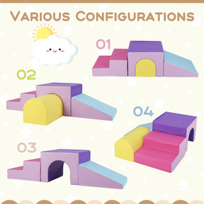 4-Piece Climb and Crawl Foam Block Play Set for Infant Baby