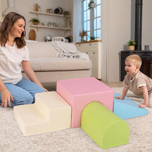 4-Piece Climb and Crawl Foam Block Play Set for Infant Baby