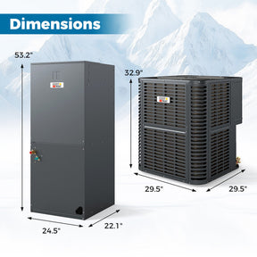 4 to 5 Ton Variable Speed Central Air Conditioner 17-17.5 SEER2 Energy Star Certified AC Unit with Auto Defrost Function and Advanced Inverter Technology