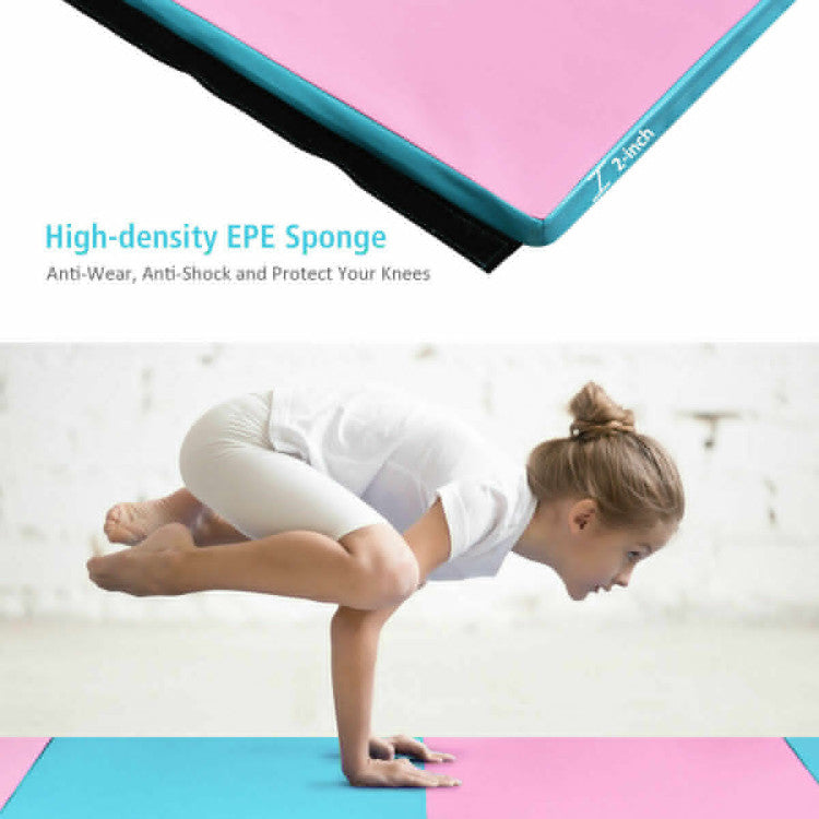 4 x10 Feet Folding Gymnastics Yoga Mat with Carrying Handles