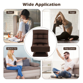 5-Level Adjustable 360° Swivel Floor Chair with Massage Pillow