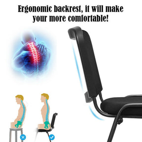 5-Pack Conference Chair Set Stackable Office Chairs Armless Guest Reception Chair with Padded Cushion