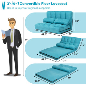 6-Position Foldable Floor Sofa Bed with Detachable Cloth Cover