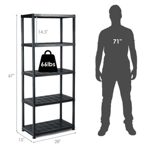 5-Tier Storage Shelving Freestanding Heavy Duty Rack Organization and Bookshelves