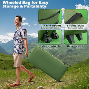 5-in-1 Tent Cot Portable 2-Person Camping Tent Combo with Awning Air Mattress Sleeping Bag for Hiking Picnic