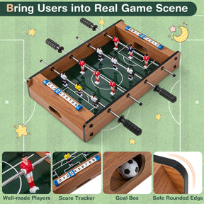 51cm Foosball Table with 2 Balls and 12 Players-Brown