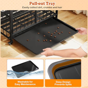 Foldable Dog Crate Furniture w/ Removable Tray