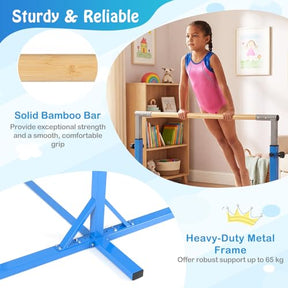 Gymnastics Bar, Adjustable Horizontal Kip Bar with 85-145 CM 12-Level Height