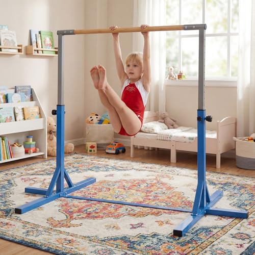 Gymnastics Bar, Adjustable Horizontal Kip Bar with 85-145 CM 12-Level Height